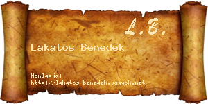 Lakatos Benedek névjegykártya